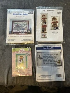 VTG Lot of 4 Assorted New Counted Cross Stitch Kits Christmas Fall - Picture 1 of 9