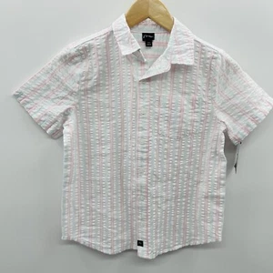 Art Class Youth Boys Medium Seersucker Woven Short Sleeve Button-Down Shirt 2311 - Picture 1 of 7