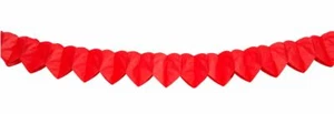RED LOVE HEARTS PAPER GARLAND VALENTINE'S DAY / WEDDING / ANNIVERSARY - 2M - Picture 1 of 1