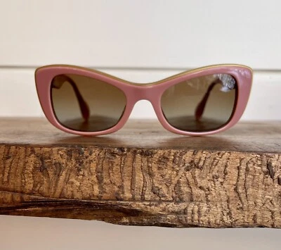 Gafas de sol para mujer Miu Miu-SMU01O rosa y mostaza 'ojo de gato' - Hechas en Italia Foto 1 de 4