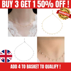 Silver Beads Pendant Necklace Choker Clavicle Chain Women Party Jewellery Gift - Picture 1 of 15
