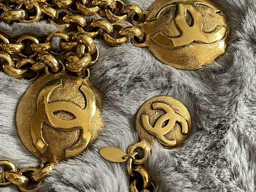 Ciondolo Collana Vintage Chanel Coco Mark Oro Rotondo Eleganza Autentica Francia