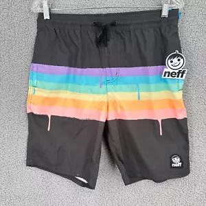 Bañador NEFF Board corto para hombre pequeño bañera de hidromasaje arco iris con cordón playa NUEVO - Imagen 1 de 11