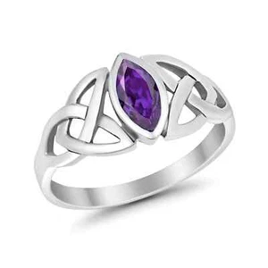 Keltische Lünette Marquise Solitär Ring simuliert CZ 925 Sterling Silber - Bild 1 von 27