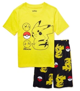 Pokemon Pajamas Set Pikachu Pants T Shirt Shorts Boy Girl 4 5 6 7 NWT NEW - Picture 1 of 3