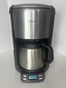 KRUPS Coffee Maker Stainless Programmable Drip Machine Thermal Carafe FMF5 10CUP - Picture 1 of 7