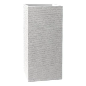 LeisureMod Basalt Fiberstone and MGO Clay Tall Square Planter White 20" - Picture 1 of 6