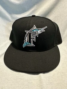 Florida Marlins New Era 59Fifty Authentic On-Field Cap Size 7 5/8 Black Hat - Picture 1 of 5