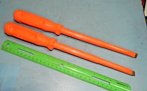 DOS Destornilladores Eléctricos Sibille 1/2" Planos 8" Electricistas 1000V Aislados - Imagen 1 de 5