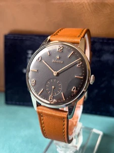 Zenith Stellina Oversize Steel Case 36.5 Mm Diameter Zenith 40 Manual Winding - Zdjęcie 1 z 15