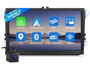 Plug&Play For VW Skoda Seat 9" Touch Screen Android 14 CarPlay Car Stereo Radio - Picture 1 of 23