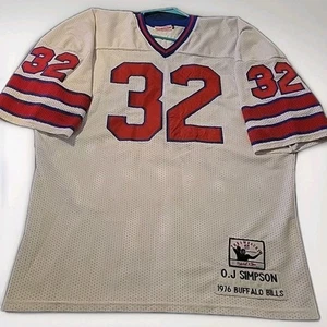 Camiseta deportiva de colección Mitchell & Ness O.J Simpson 1976 Buffalo Bills parche retro talla 58 - Imagen 1 de 11