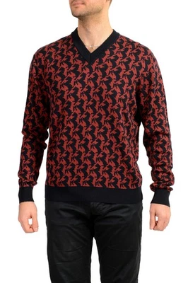 Scuderia Ferrari Men's Organic Cotton Silk V-Neck Pullover Sweater US M IT 50 - Image 1 of 4