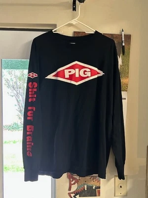 Pig - Red Raw & Sore/Wrecked/Shit For Brains vintage 1990's XL LS shirt. - Image 1 of 4