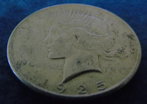 Moneda lingotes 1925-P 1925 P 1925P dólar de la paz $1 90% plata acuñada de Estados Unidos XF? EF? - Imagen 1 de 6