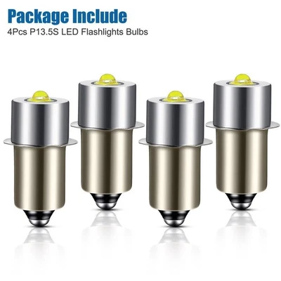 4Pcs P13.5S 3-12V Bombillas LED Actualización Lámparas de Trabajo para Maglite Cell 3200K❷ Foto 1 de 4