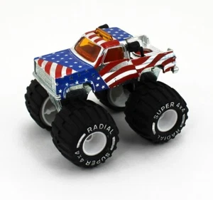 1:64 Majorette *CHEVROLET BLAZER* Chrome Patriotic Stars & Stripes MONSTER TRUCK - Picture 1 of 3