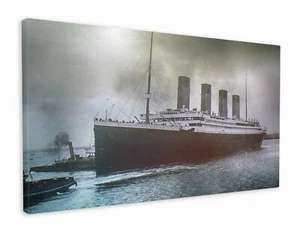 THE TITANIC ON ÁSPEROS MARES - HERMOSA CALIDAD HECHA A MANO ARTE DE PARED IMPRESIONES DE LIENZO - Imagen 1 de 4
