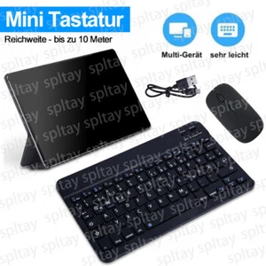 Tastatur Funk Maus Wireless Kabellos Keyboard Bluetooth PC Tablet Layout Deutsch - Bild 1 von 11
