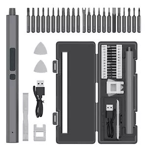 Cordless 30 in 1 Mini Power Precision Screwdriver Electric Repair Tool Kit Set - Picture 1 of 14