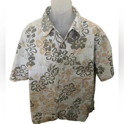LOCAL MOTION Tropical Aloha Hawaiian Floral Collared Shirt Men XL - Image 1 of 4