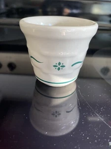 Longaberger Woven  Traditions Votive Candle/Toothpick Holder Cup Green Pottery - Picture 1 of 4