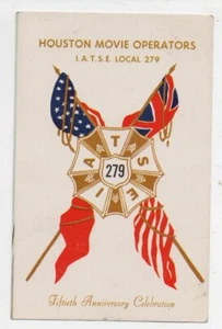 Vintage Card 50th Anniversary Celebration Houston TX Movie Operators Local 279 - Imagen 1 de 1