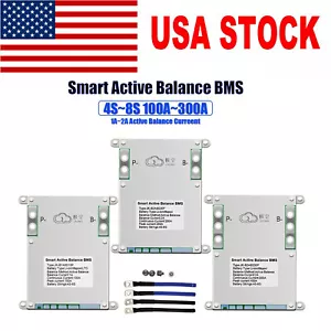 JK 4S-8S SMART 100A-300A Li-ion LiFePo4 Active Balancer BMS BT/RS485 Lot US - Picture 1 of 38