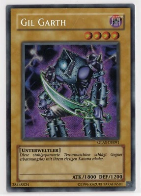 Yugioh GERMAN Gil Garth GLAS-EN091 DE091 Secret Rare Unlimited MP - Image 1 of 2