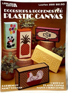 1983 Leisure Arts Doorstops & Bookends For Plastic Canvas 285 Pattern Book 12098 - Picture 1 of 2