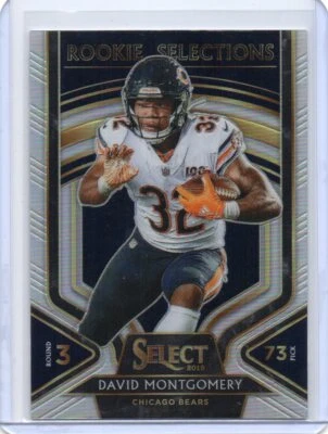 DAVID MONTGOMERY Bears 2019 Panini Select Rookie Selections Silver Prizm RC - Image 1 of 2
