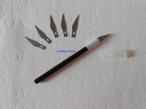 1 Scalpel Noir + 5 Lames n°11 Cutter de Précision en Aluminium Résistant Neuf - Imagen 1 de 2