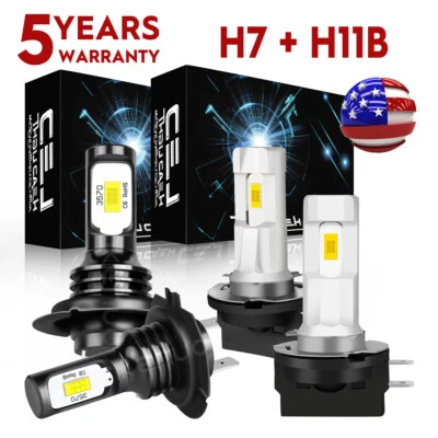For 2013 Hyundai Santa Fe 2.4L L4 CSP LED Headlight High Low Beam Combo Bulbs 4X - Image 1 of 4
