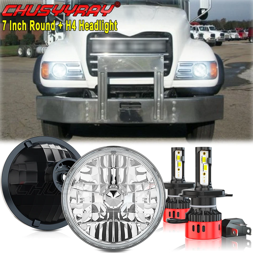 Faro LED redondo DOT 7" pulgadas haz alto/bajo ajuste Mack Granite 2001-2007 CV713 volteo Foto 1 de 4