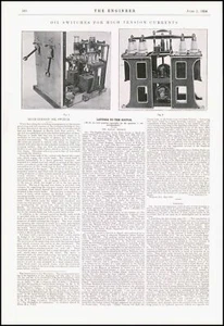 Interruptores de aceite de impresión antiguos 1904 para corrientes de alta tensión (TE-JJ-160) - Imagen 1 de 1