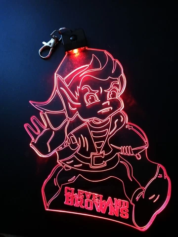 BROWNS; BROWNIE the ANGRY ELF  LIGHTED NECKLACE 7.25" WITH BROWNS LANYARD Cover