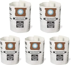 3-15 PACK - 5-8 Gallon High Efficiency Replacement Dry Vacuum Bags - SHOPVAC BAG - Picture 1 of 7