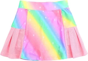 JESKIDS Girls' Tennis Golf Skirts with Shorts Pickleball 6-7 Years, Rainbow  - Picture 1 of 5