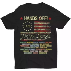 Hands Off Protest Social Security And Medicare Protest T-Shirt - Picture 1 of 4