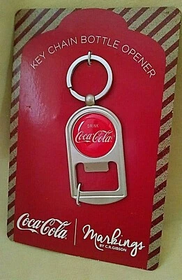 COKE KEYCHAIN BOTTLE OPENER DRINK COCA COLA MARKINGS CR GIBSON #G-15346 RED. - Image 1 of 4