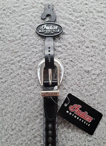 Cinturón de cuero Indian Motorcycle para mujer pequeño negro ajustable paseo en motociclista 33" nuevo con etiquetas - Imagen 1 de 8