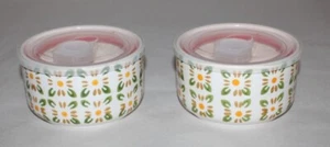 2 Nature's Home Keramik Lebensmittel Aufbewahrung Behälter 5" Durchmesser x 3" hoch - Bild 1 von 12