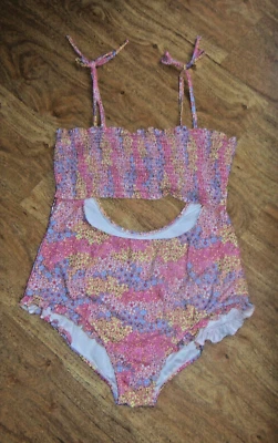 Summer Crush Juniors 1 pc Elastic Front Floral Swim Suit Women's Size 1X - Image 1 of 4