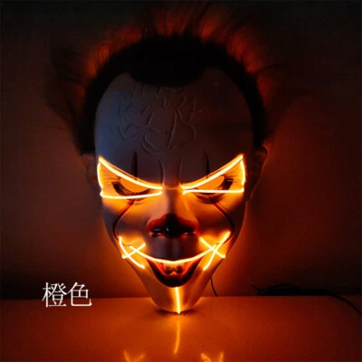 Nueva Máscara de Payaso con Luz LED DJ Luminoso Rave Disfraz de Disfraz Halloween KTV Fiesta Foto 1 de 4