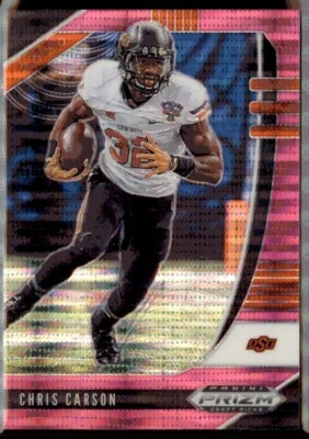 2020 Panini Prizm Draft Picks Prizms Pink Pulsar #14 Chris Carson - Image 1 of 2