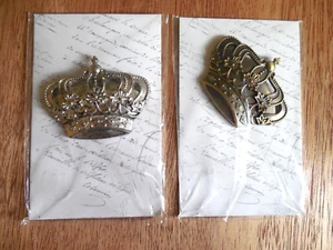 NEW Lot of 2 Michaels "A Place In Time" sz 2.25x1.75 Large Metal Crowns - Picture 1 of 2