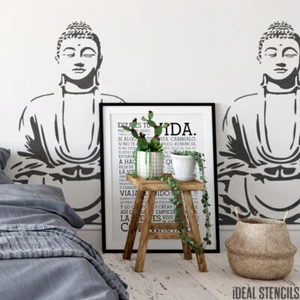 Buddha Meditating Stencil Home Wall Decor Art Craft Paint Reusable Ideal Stencil - Picture 1 of 5