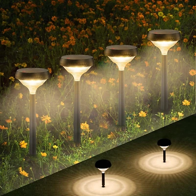 Solar Pathway Lights 8 Pack, Solar Lights Outdoor, Warm White Solar Path Lights - Image 1 of 4