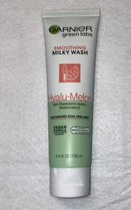 Garnier Green Labs Hyalu-Melon Smoothing Milky Wash Cleanser 4.4 fl oz Vegan - Picture 1 of 3
