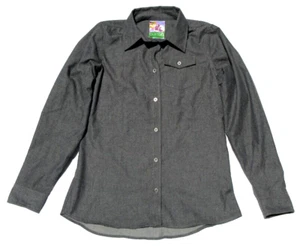 BURTON Mens XS Dry Ride Snowboard Buttondown Longsleeve Solid Gray Work Shirt - Picture 1 of 8